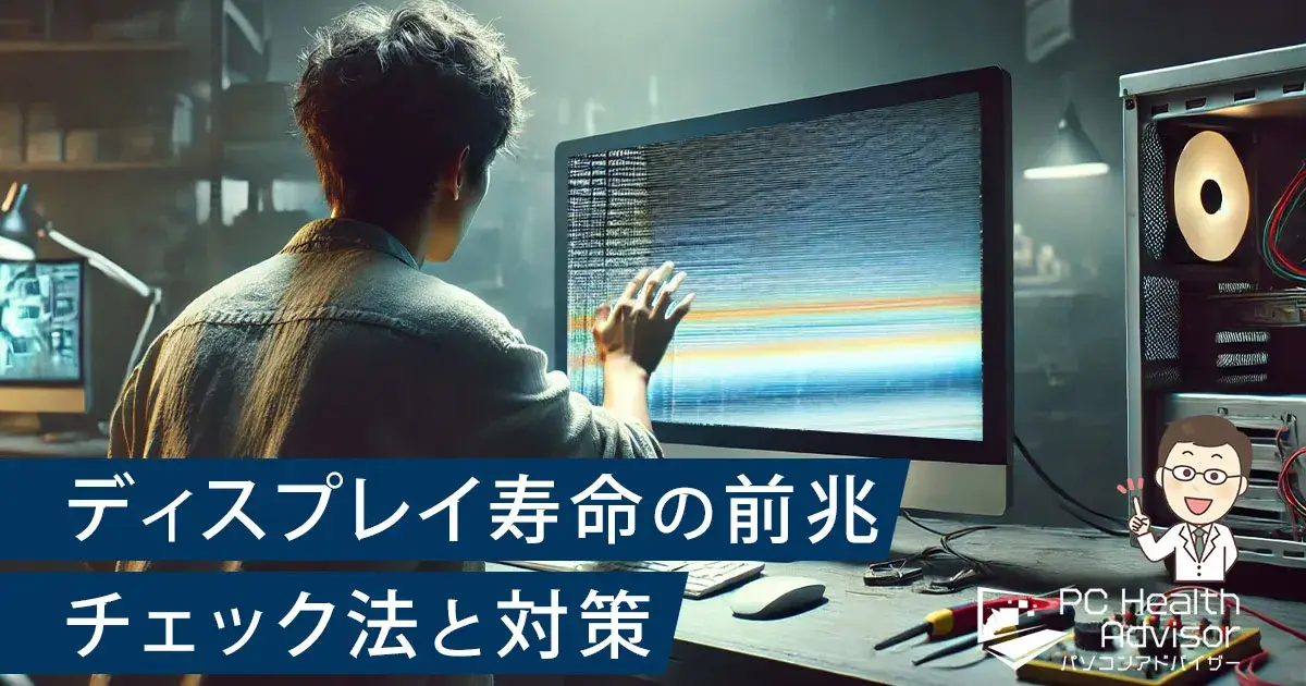 ディスプレイの寿命の前兆が現れて驚いている人のイメージ画像