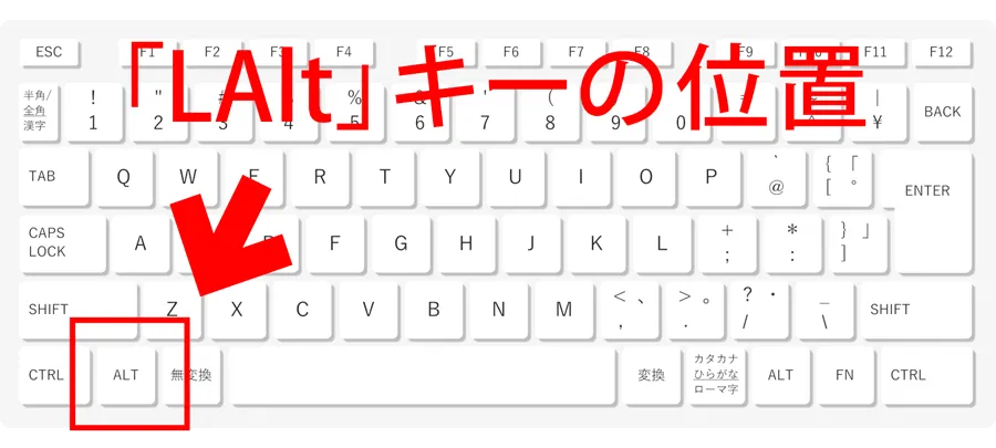 キーボードのLAltキーの位置